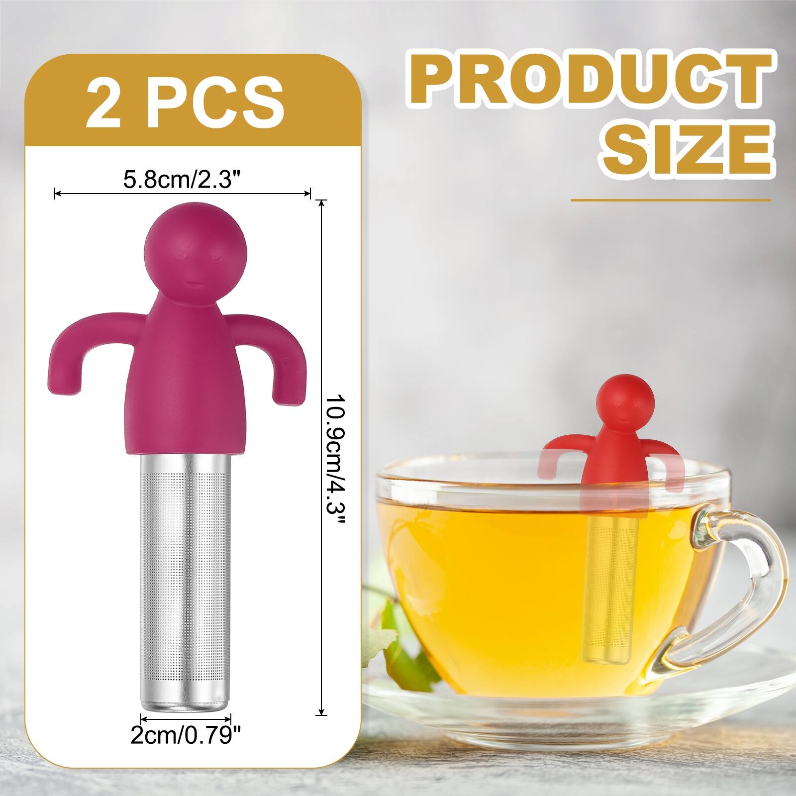 2 PCS  
PRODUCT SIZE  
5.8cm/2.3"  
10.9cm/4.3"  
2cm/0.79"