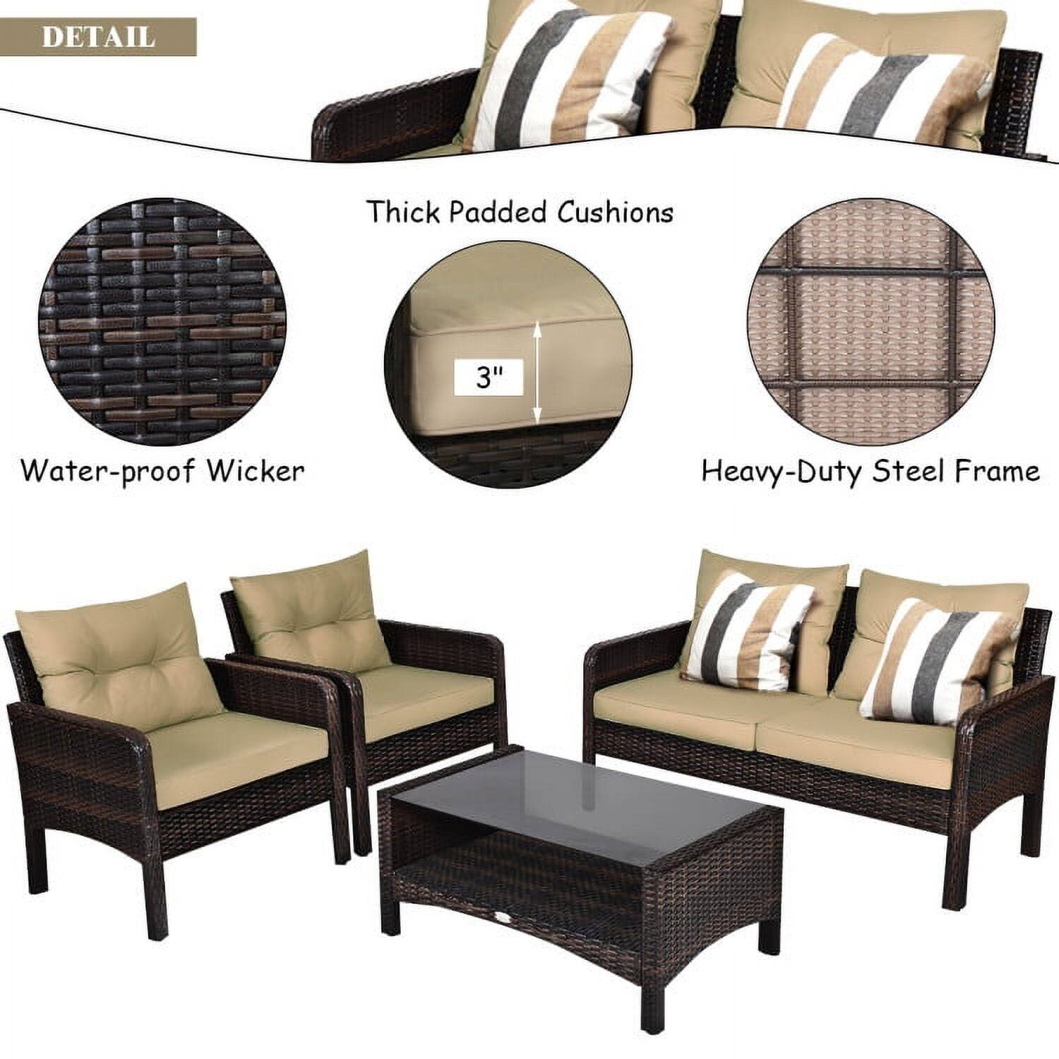 DETAIL  
- Thick Padded Cushions  
- Water-proof Wicker  
- Heavy-Duty Steel Frame  
- 3"