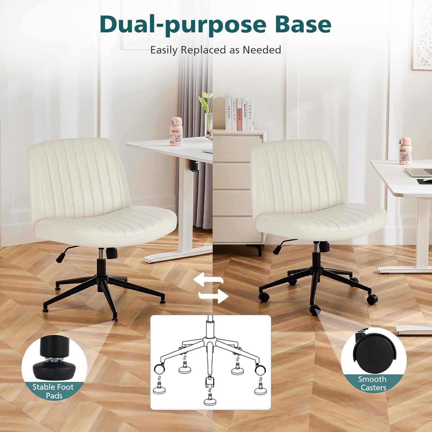 Dual-purpose Base Easily Replaced as Needed

Stable Foot Pads

Smooth Casters