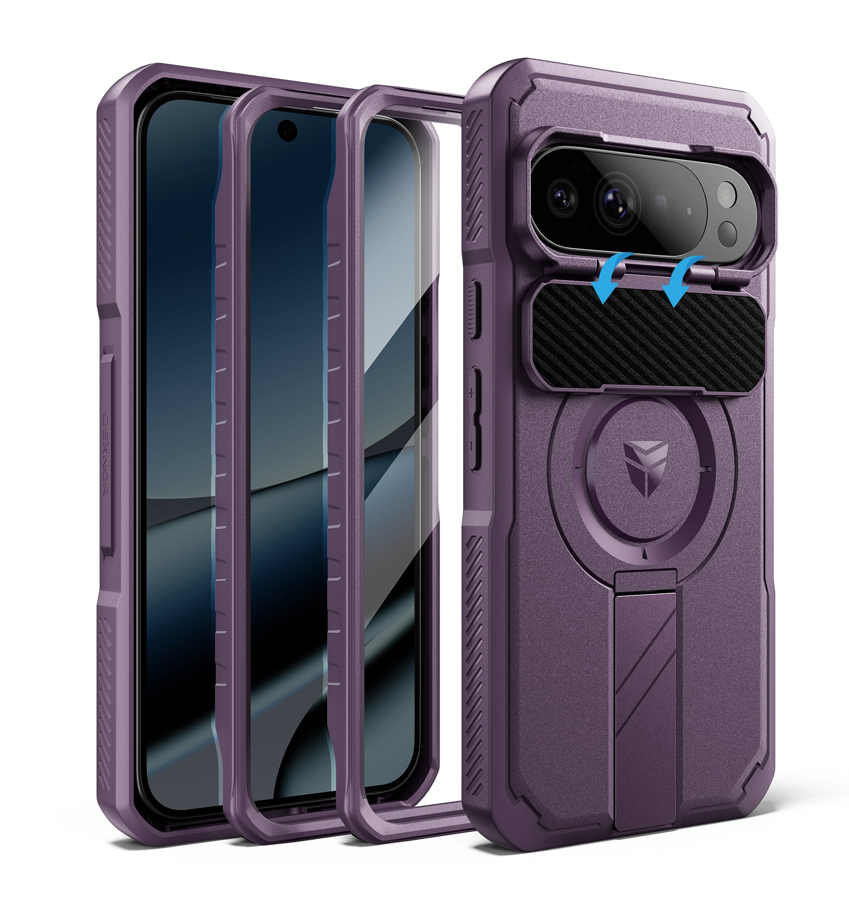 Dexnor - Rugged Case for Google Pixel 10 Pro XL with Camera Cover & Kickstand & Screen Protector, Compatible with MagSafe - Phantom Purple price history on PriceWatchPro