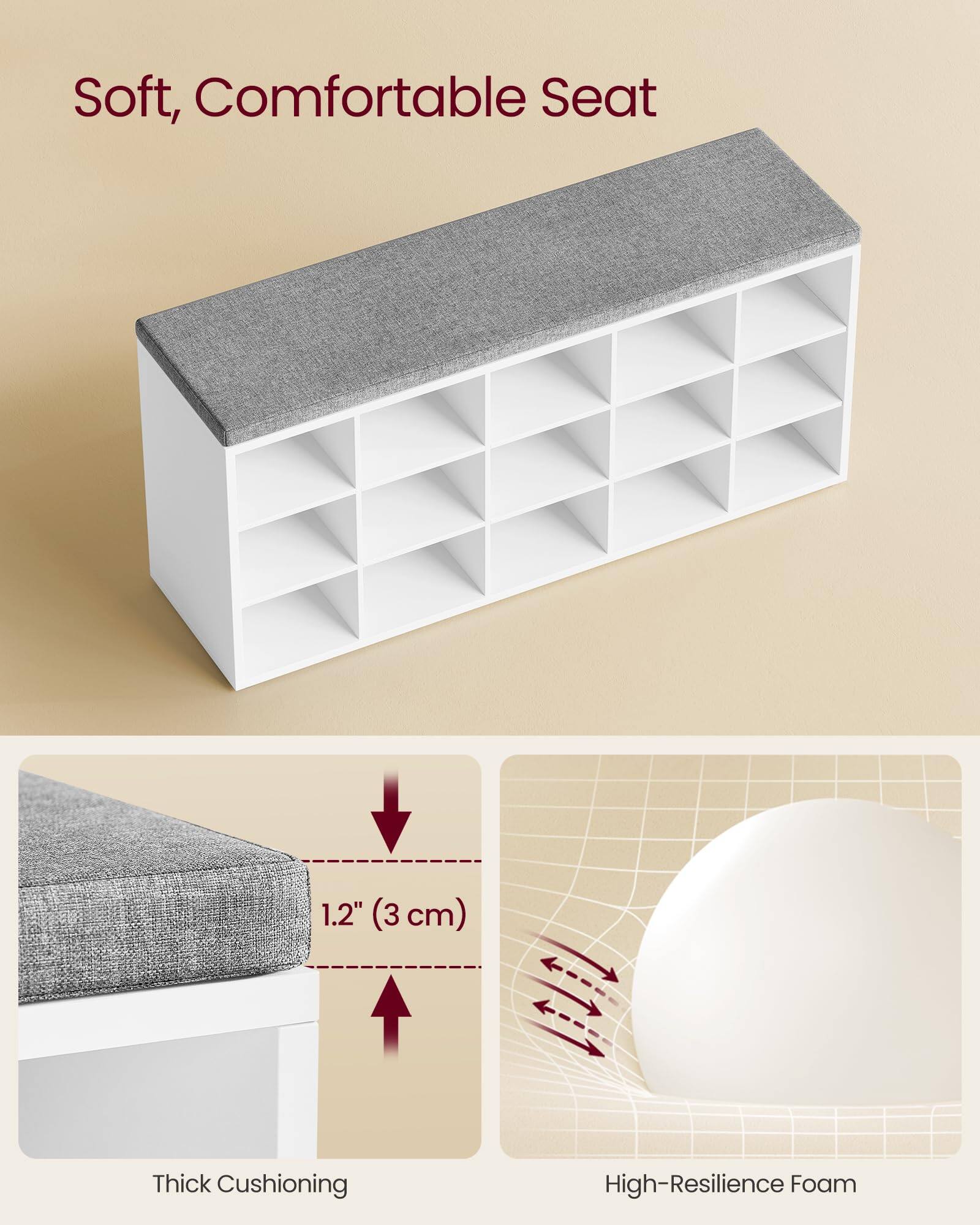 Soft, Comfortable Seat

1.2" (3 cm) Thick Cushioning

High-Resilience Foam