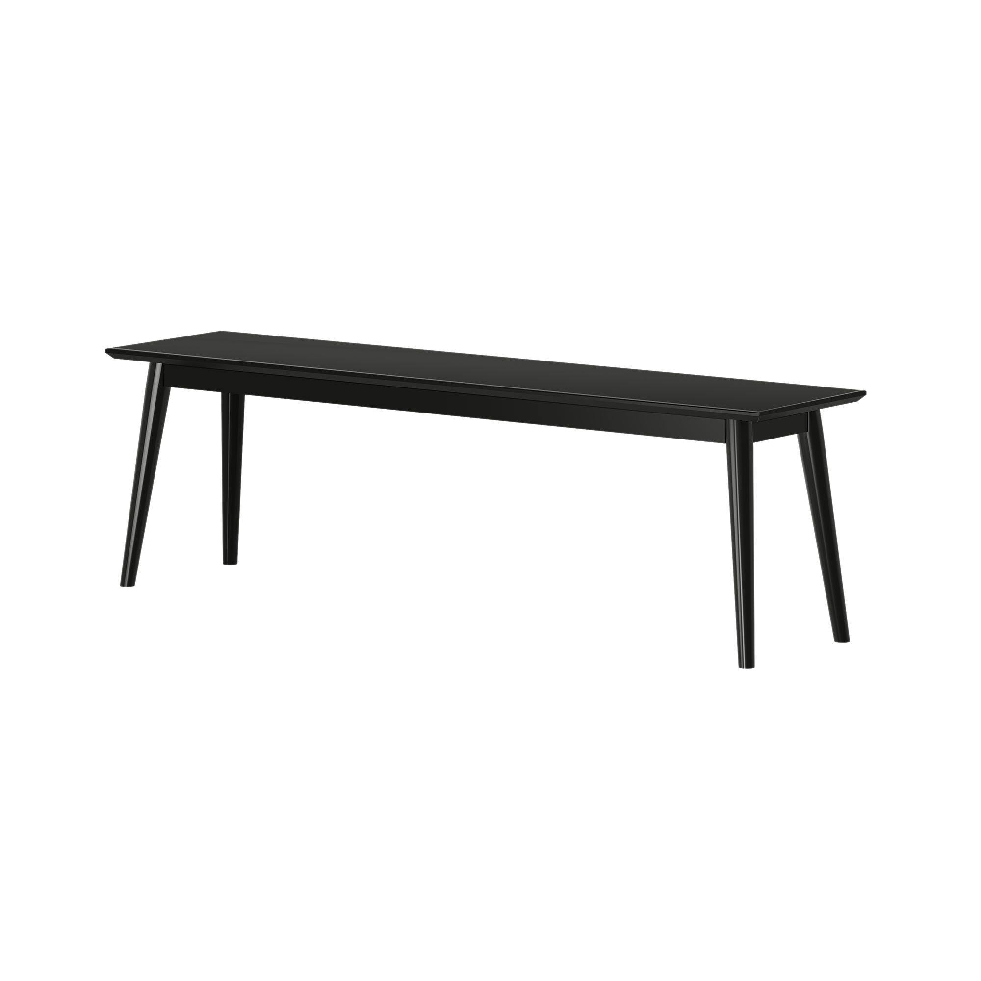 Alt View 2. Plank+Beam - Mid-Century Modern Bench (60in / 1492mm), Black - Black.