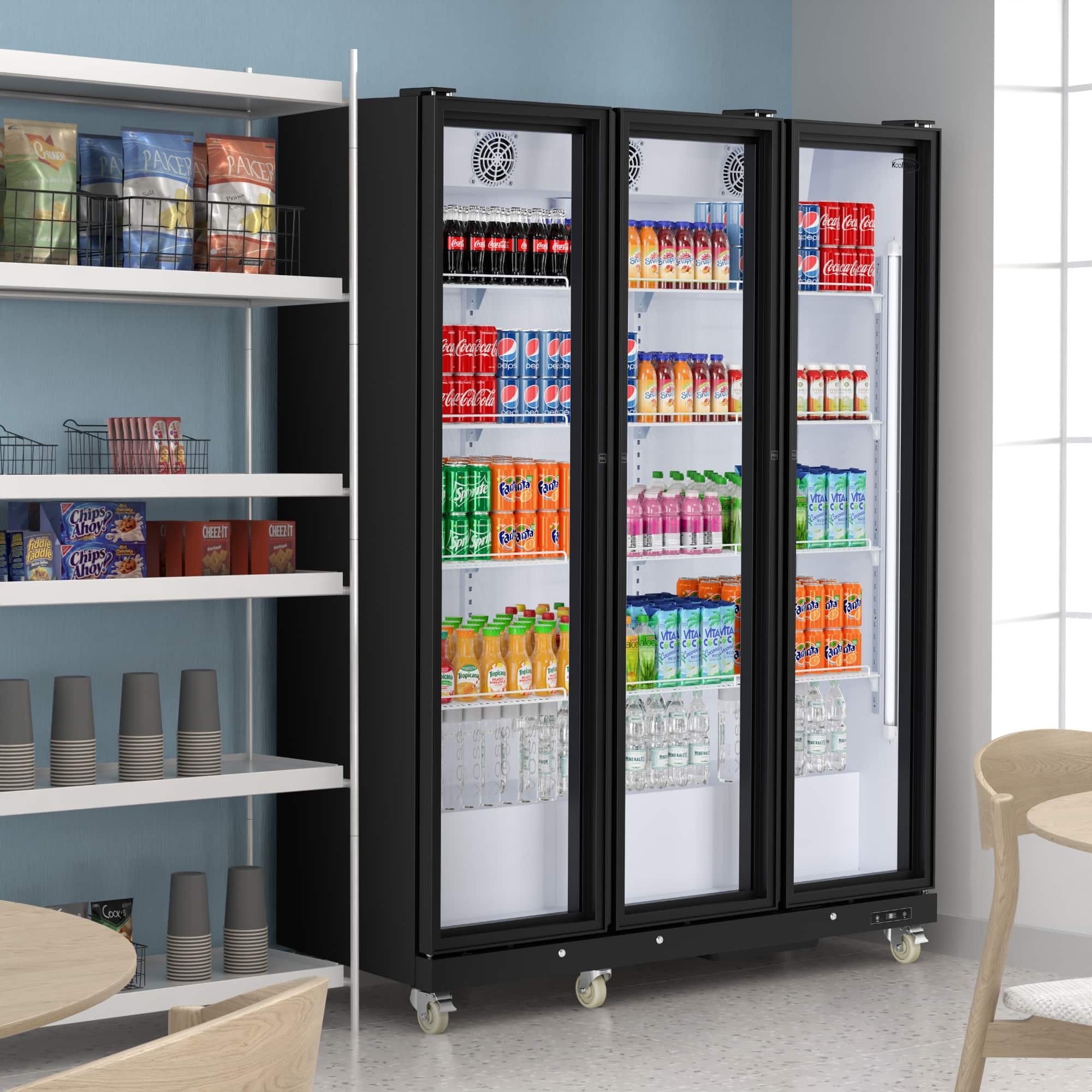 Koolmore 71 in. Commercial 3 Fully Glass Door Merchandiser