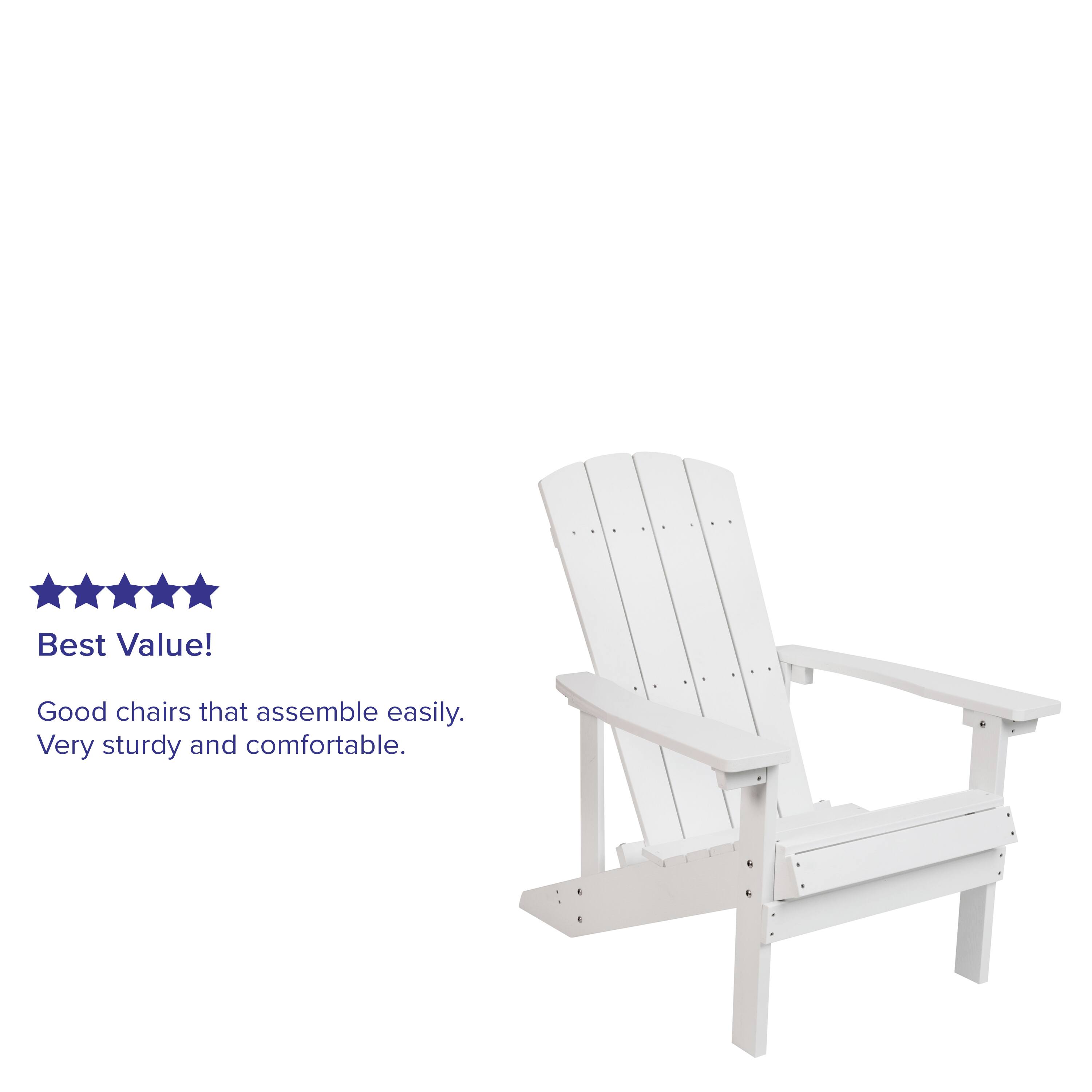 Best Value!  
Good chairs that assemble easily.  
Very sturdy and comfortable.