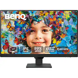 BenQ - Refurbished Excellent - GW2790 27" FHD IPS Monitor 100Hz 5 ms 250 nits Anti-Glare Eye-care Technology, Low Blue Light, Tilt, HDMI & DisplayPort - Black