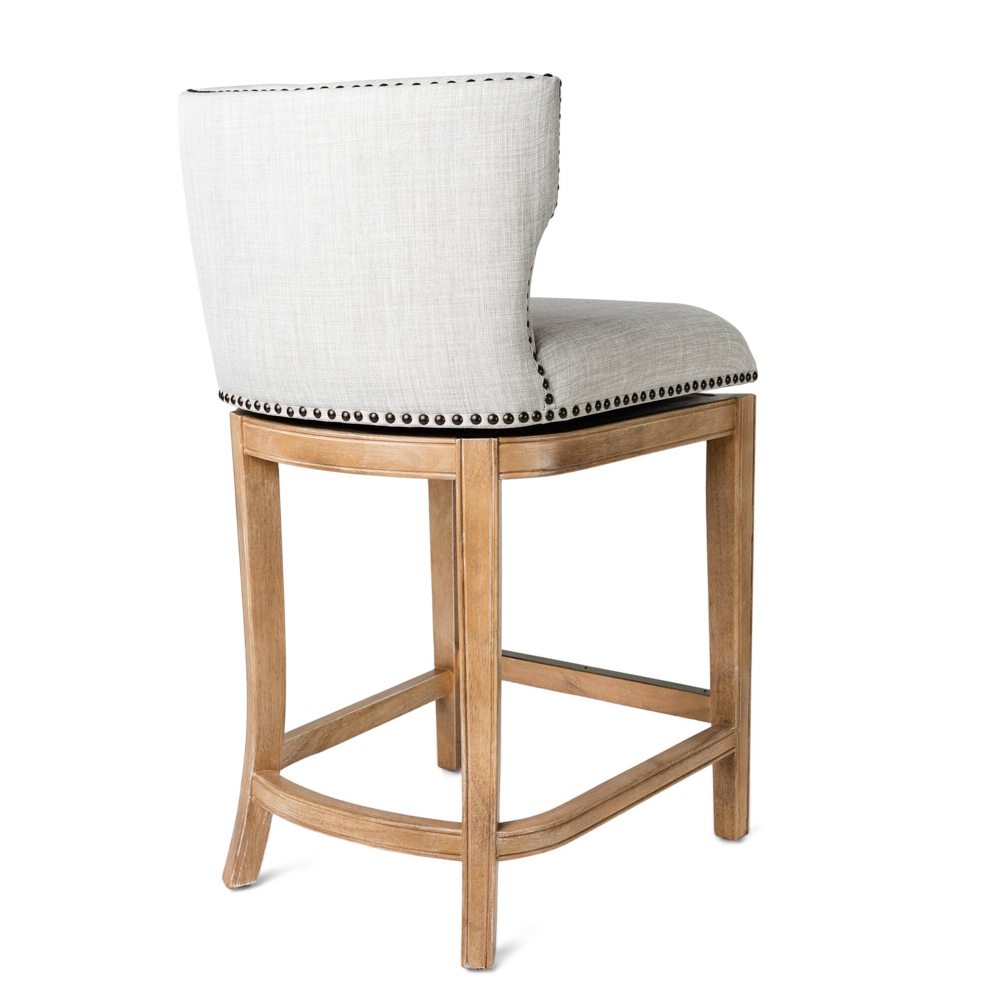 Alt View 1. Maven Lane - 26" Hugo Counter Stool in Weathered Oak Finish with Fabric Upholstery - Weathered Oak.