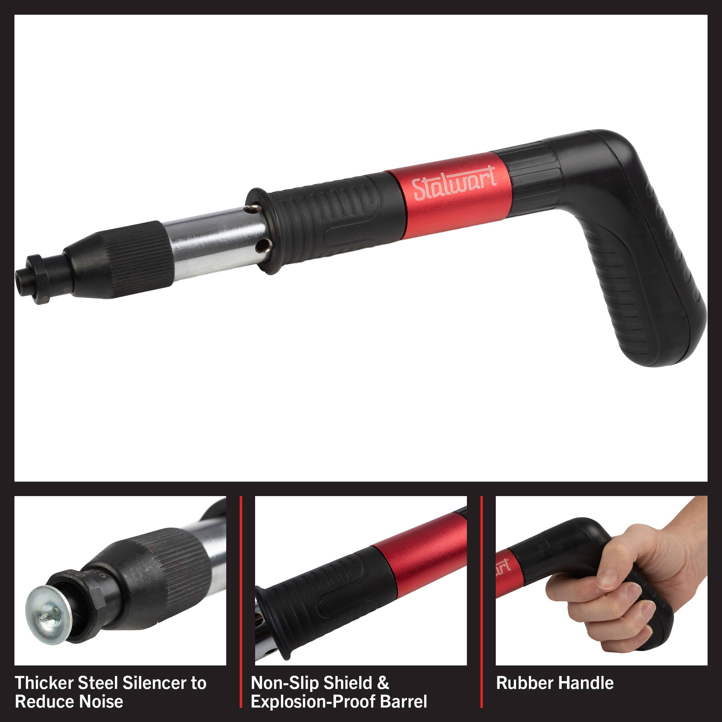 Stalwart Art

Thicker Steel Silencer to Reduce Noise  
Non-Slip Shield & Explosion-Proof Barrel  
Rubber Handle