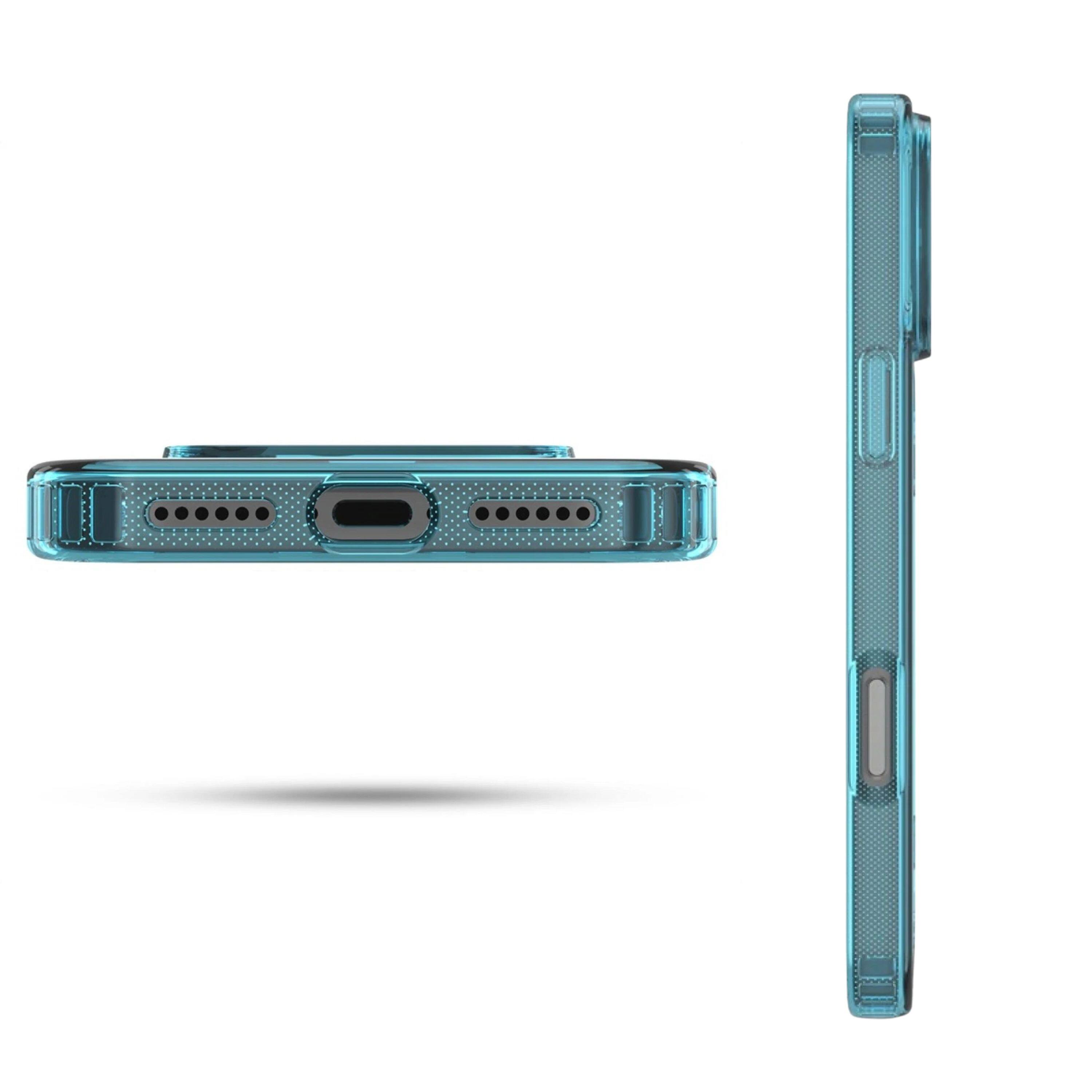 Back. Kitcheniva - Transparent Blue Magnetic Charging Case For iPhone 17 Pro Max - Blue.