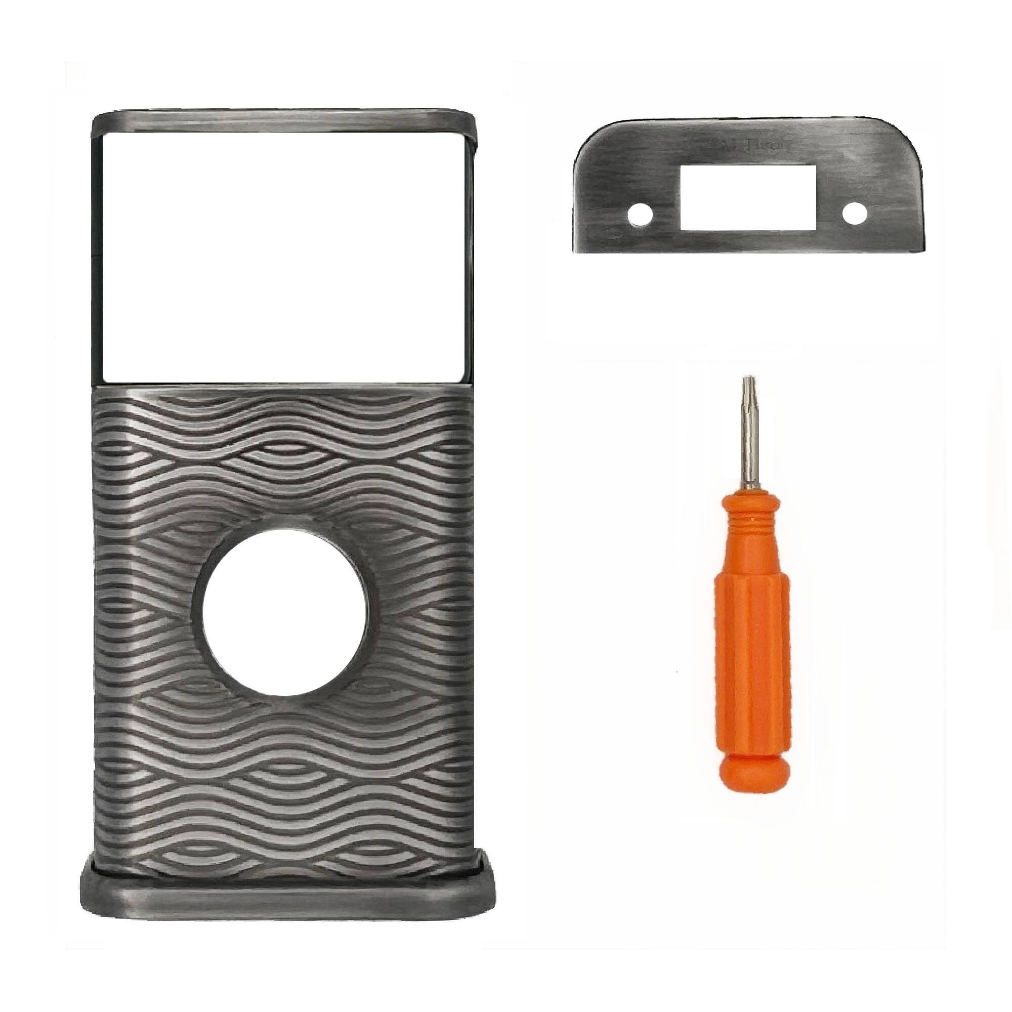 Back. Michael Healy - Waves Video Doorbell Cover (Ring 2nd Gen) - Antique Pewter.