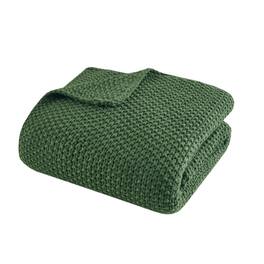 Gracie Mills - Lessie Knit Cottage Throw Blanket - Green