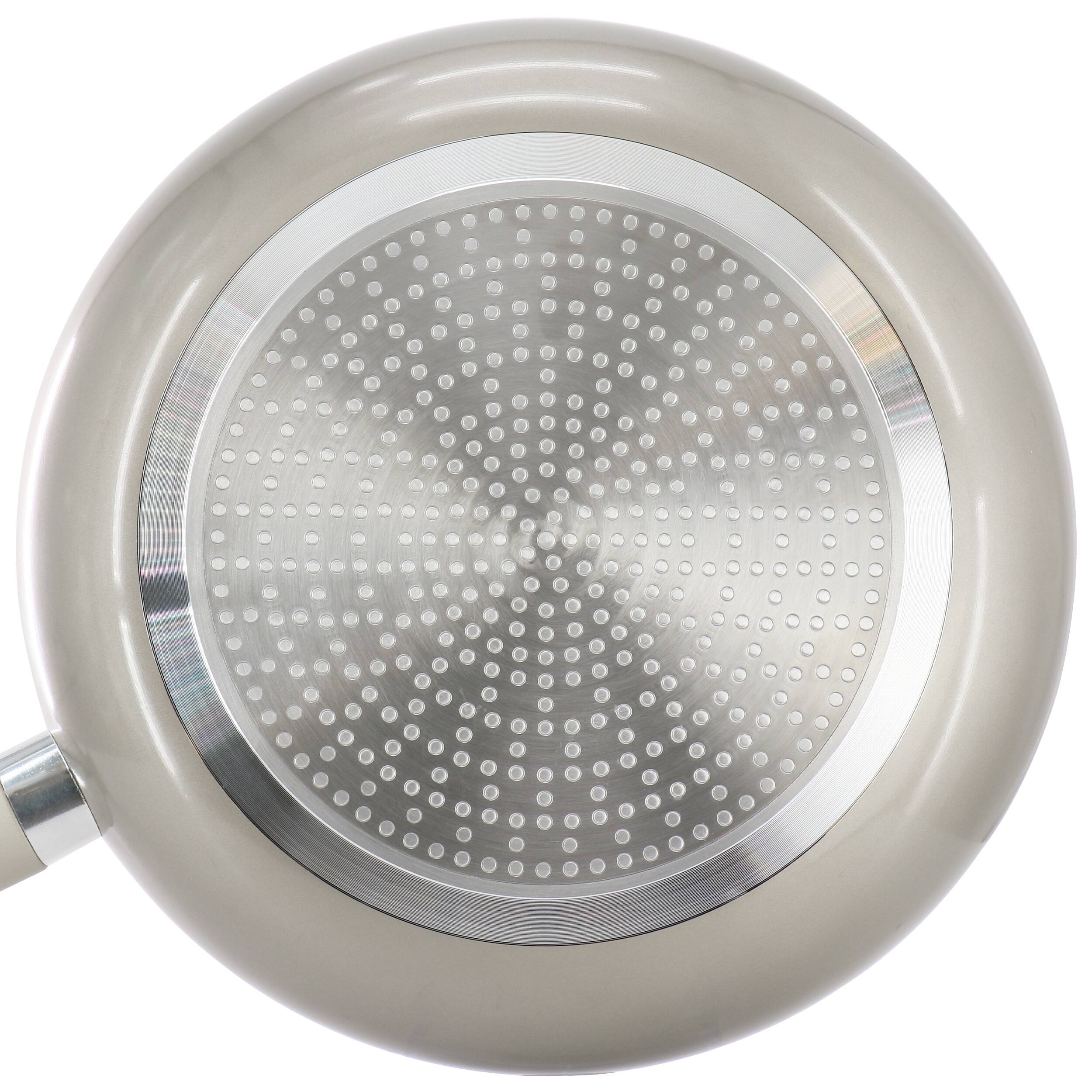 Alt View 2. Oster - Oster Newcrest 12 Inch Ceramic Nonstick Round Aluminum Frying Pan in Taupe With Soft Grip Handle - Taupe.