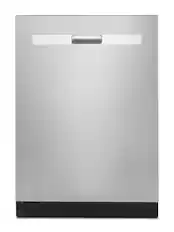 Front. Whirlpool - 24 inch Top Control Built-In Dishwasher with 3rd Rack, Fan Dry, 51 dBA - Fingerprint Resistant Stainless Steel.