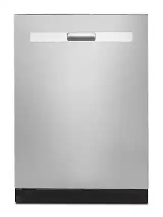 Front. Whirlpool - 24 inch Top Control Built-In Dishwasher with 3rd Rack, Fan Dry, 51 dBA - Fingerprint Resistant Stainless Steel.