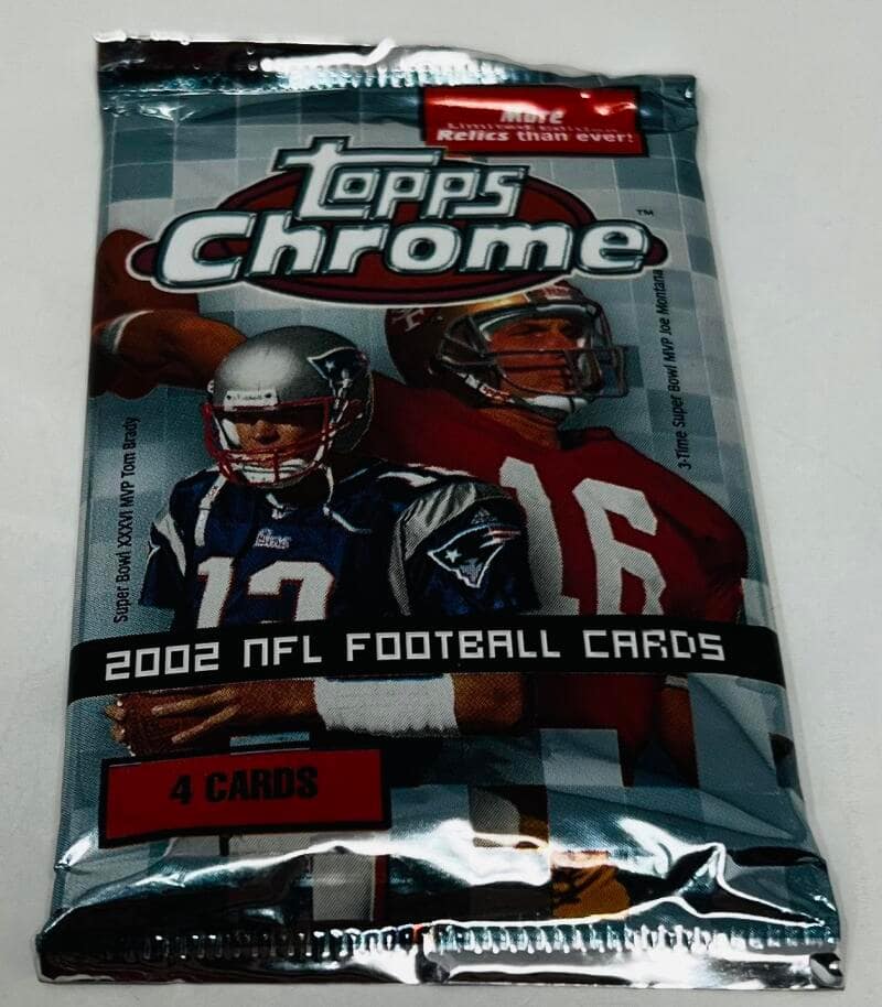 2002 Topps Chrome Football 4-Card Pack price history on PriceWatchPro