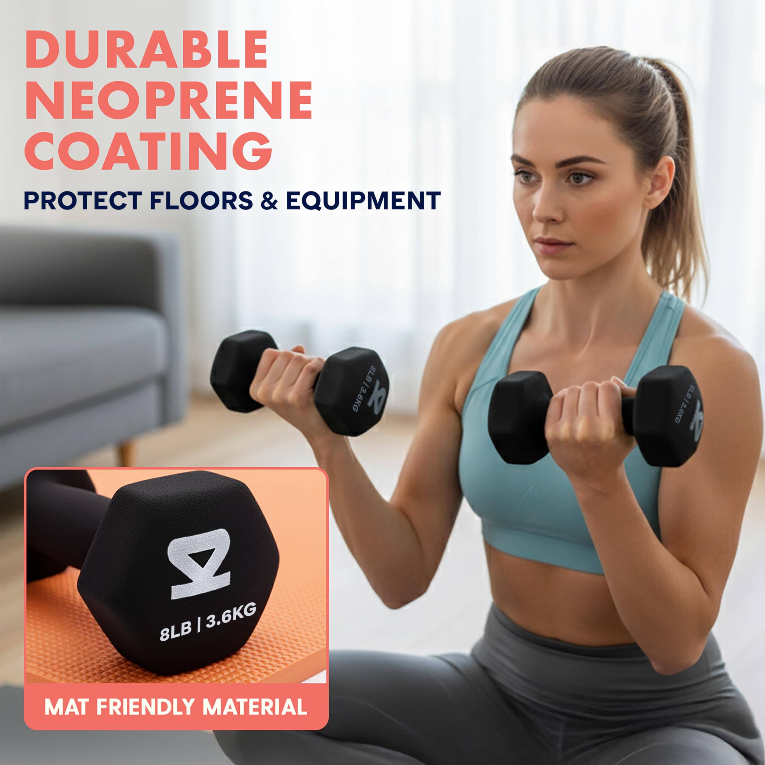 DURABLE NEOPRENE COATING  
PROTECT FLOORS & EQUIPMENT  

BLB/3.6KG .6KG 3.6KG 8LB MAT FRIENDLY MATERIAL