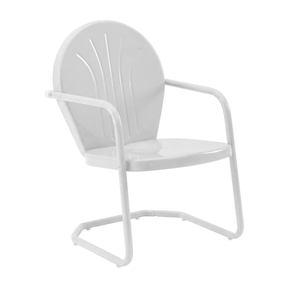 Crosley Furniture - Griffith 3Pc Retro Outdoor Bistro Set - Bistro Table & 2 Chairs - White Gloss