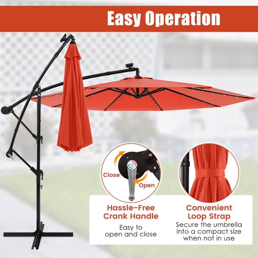 Easy Operation

- Hassle-Free Crank Handle: Easy to open and close
- Convenient Loop Strap: Secure the umbrella into a compact size when not in use