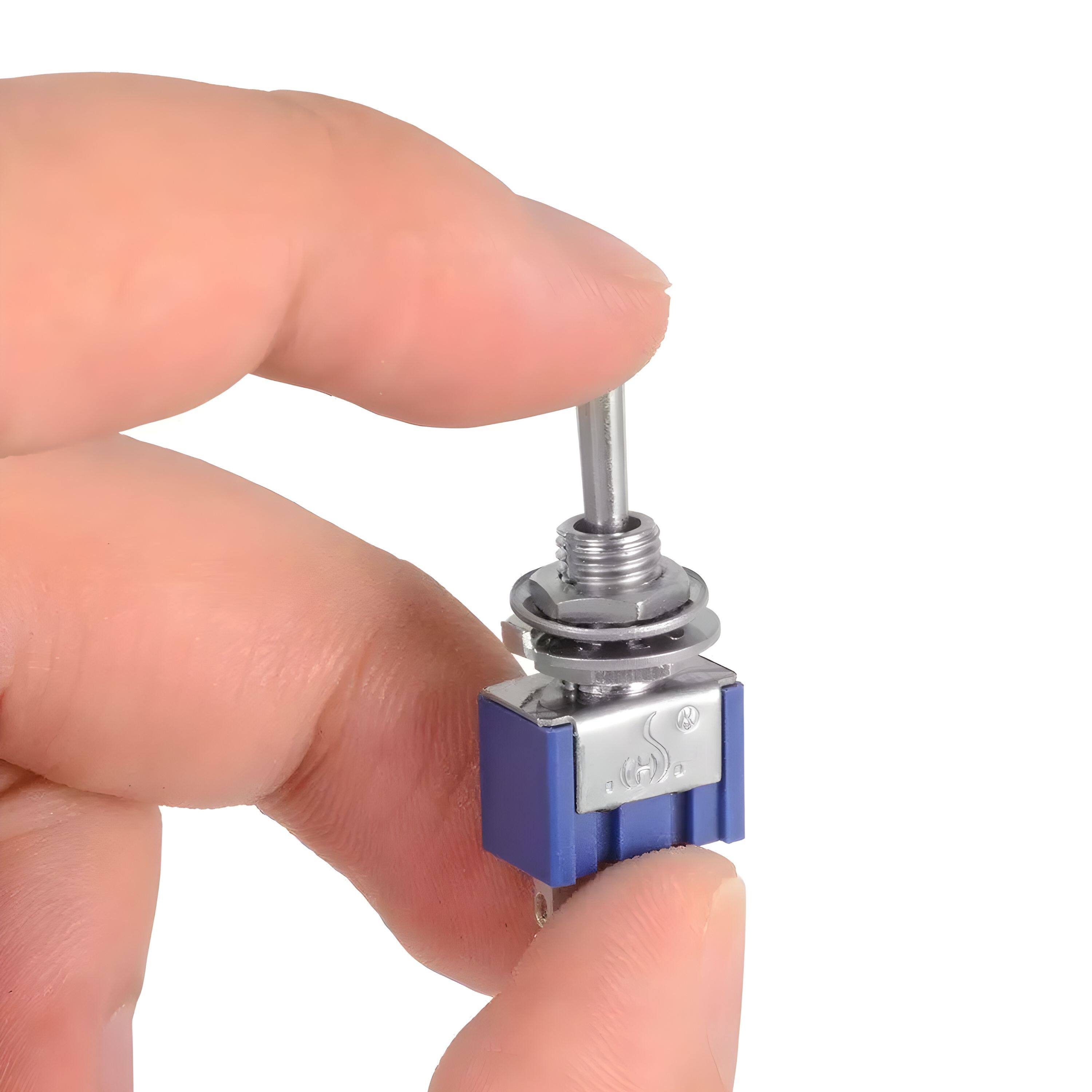 Left. Kitcheniva - 5-Pack Mini Toggle Switch SPDT - Blue.