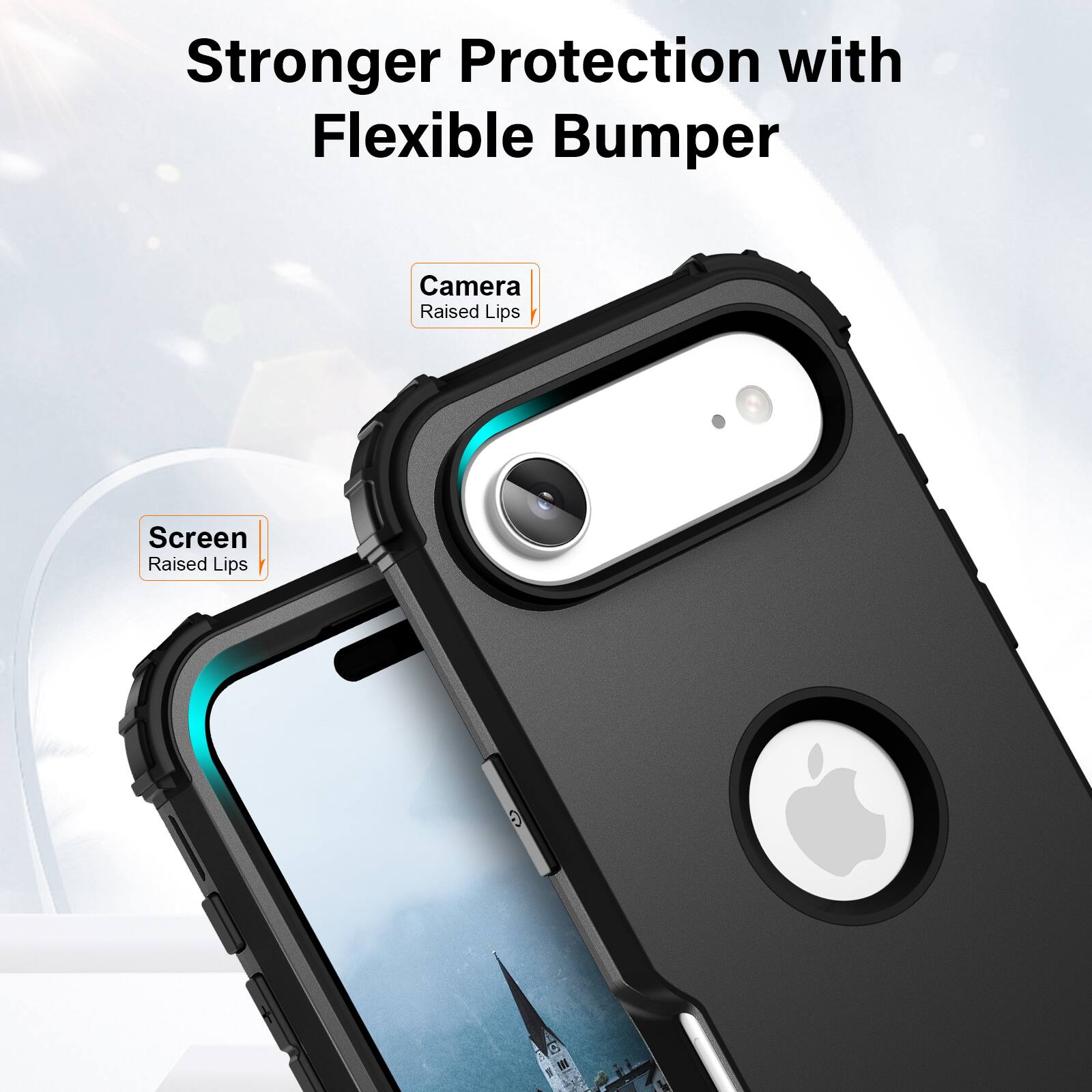 Stronger Protection with Flexible Bumper  
Camera Raised Lips  
Screen Raised Lips