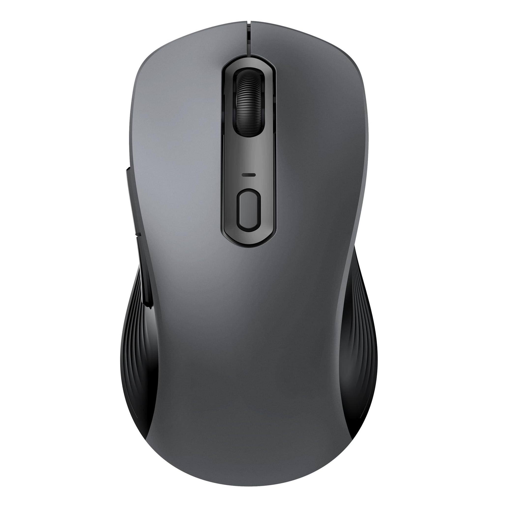 Earthley Blooms - Mouse Wireless For Laptop Silent Click Full size Computer Mice Dual Mode Ipad Macbook - Wireless - Light Gray