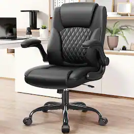 KERDOM - Swivel Tilt Gamer Ergonomic Computer Chair with Lumbar Support, Height Adjustable, Adjustable Arms Space Saving - Black