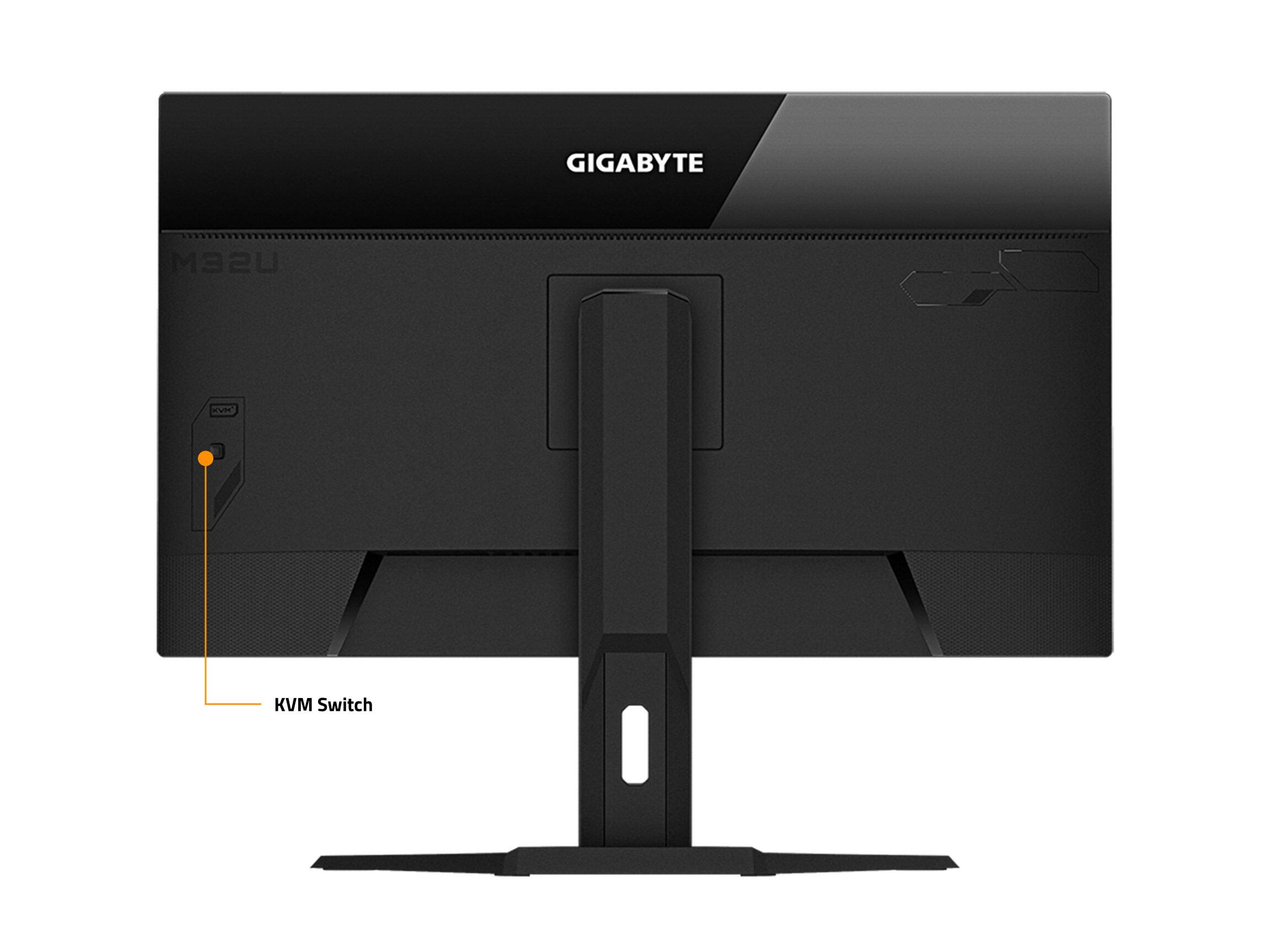 Back. GIGABYTE - M32U 32" LED 4K UHD FreeSync Premium Pro SS IPS Gaming Monitor with HDR (HDMI, DisplayPort, USB - Black.