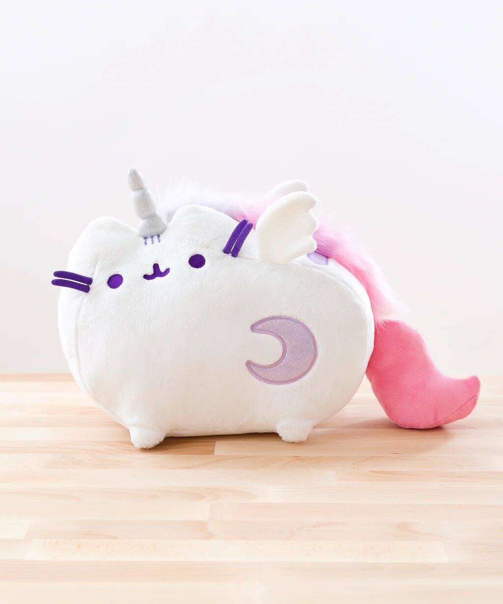 Left. Gund - GUND Pusheen Super Pusheenicorn 17" Sound & Lights Plush Cat Interactive Stuffed Toy - White.