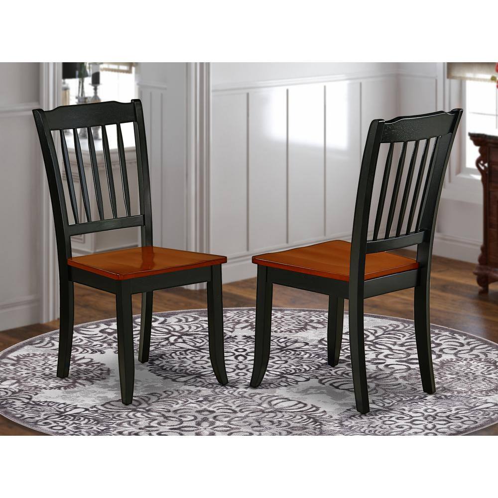 Angle. East West Furniture - Dining Chair Black & Cherry - Brown.