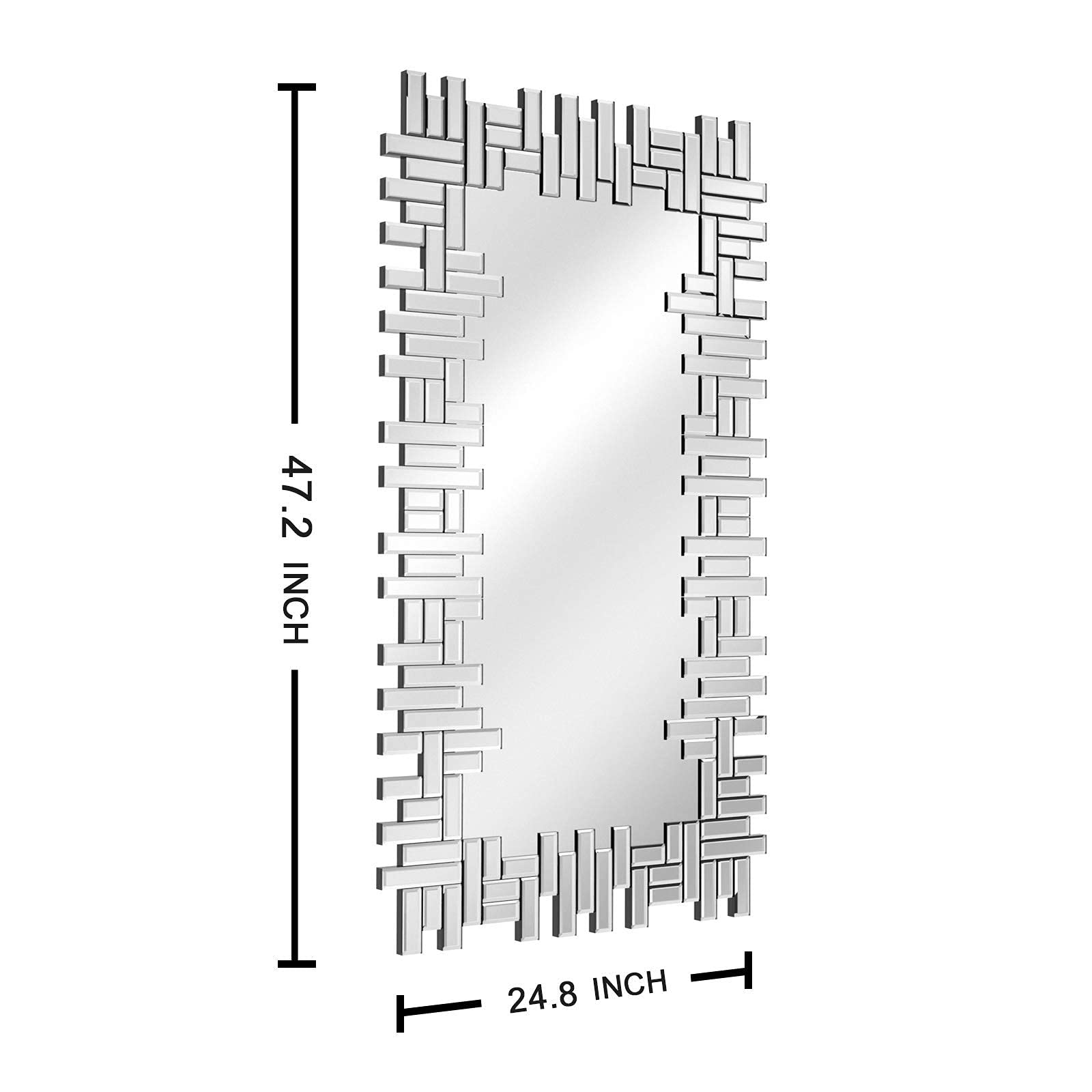 TECH SAFARI Wall Mirror Decortive Frameless Beveled For Bathroom ...