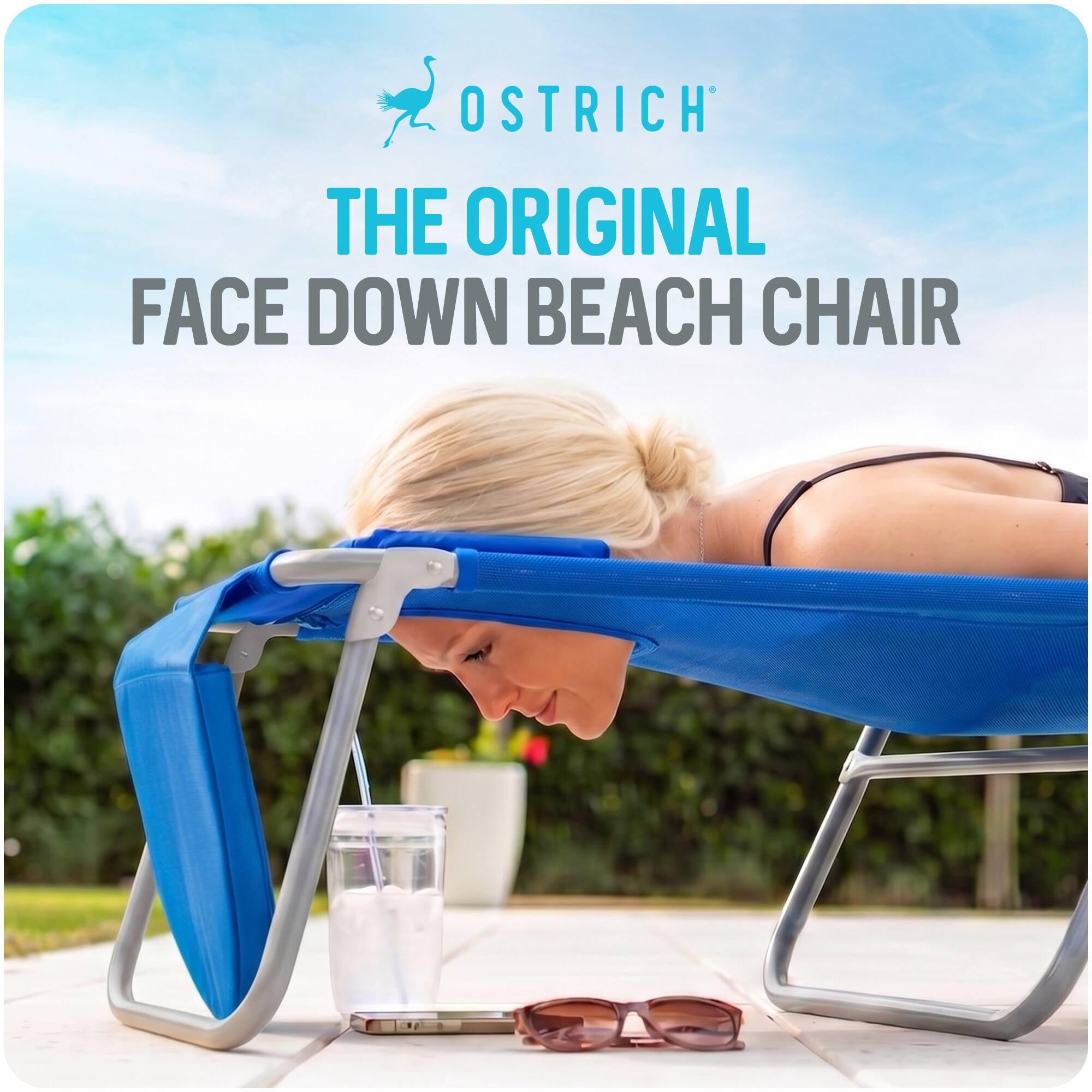 OSTRICH  
THE ORIGINAL  
FACE DOWN BEACH CHAIR