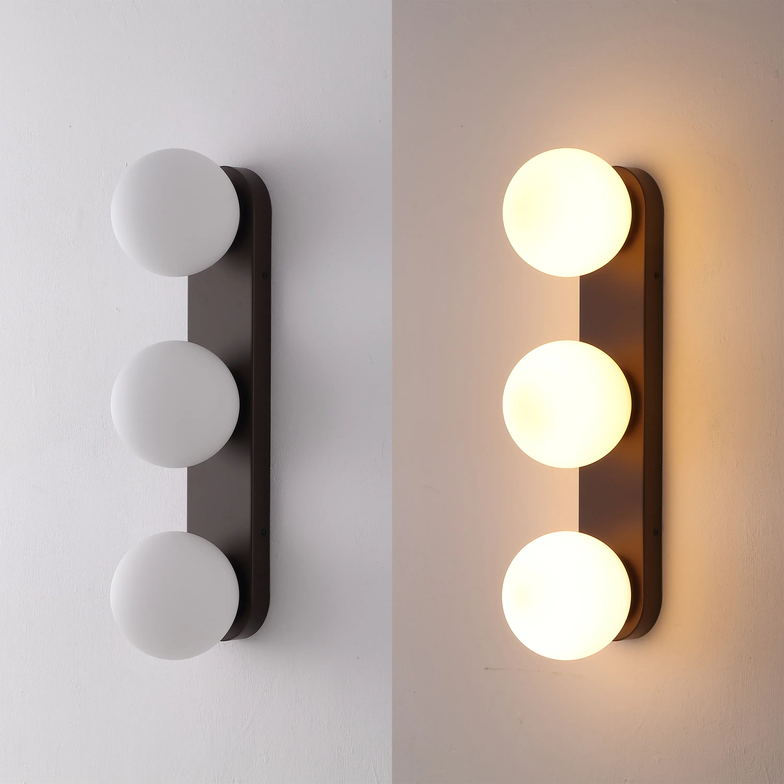 Alt View 6. Jonathan Y - Knox 23.25" 3-Light Oil Rubbed Bronze Mid-Century Modern Metal Bathroom Vanity Light with White Glass Globe Shades - Oil Rubbed Bronze.