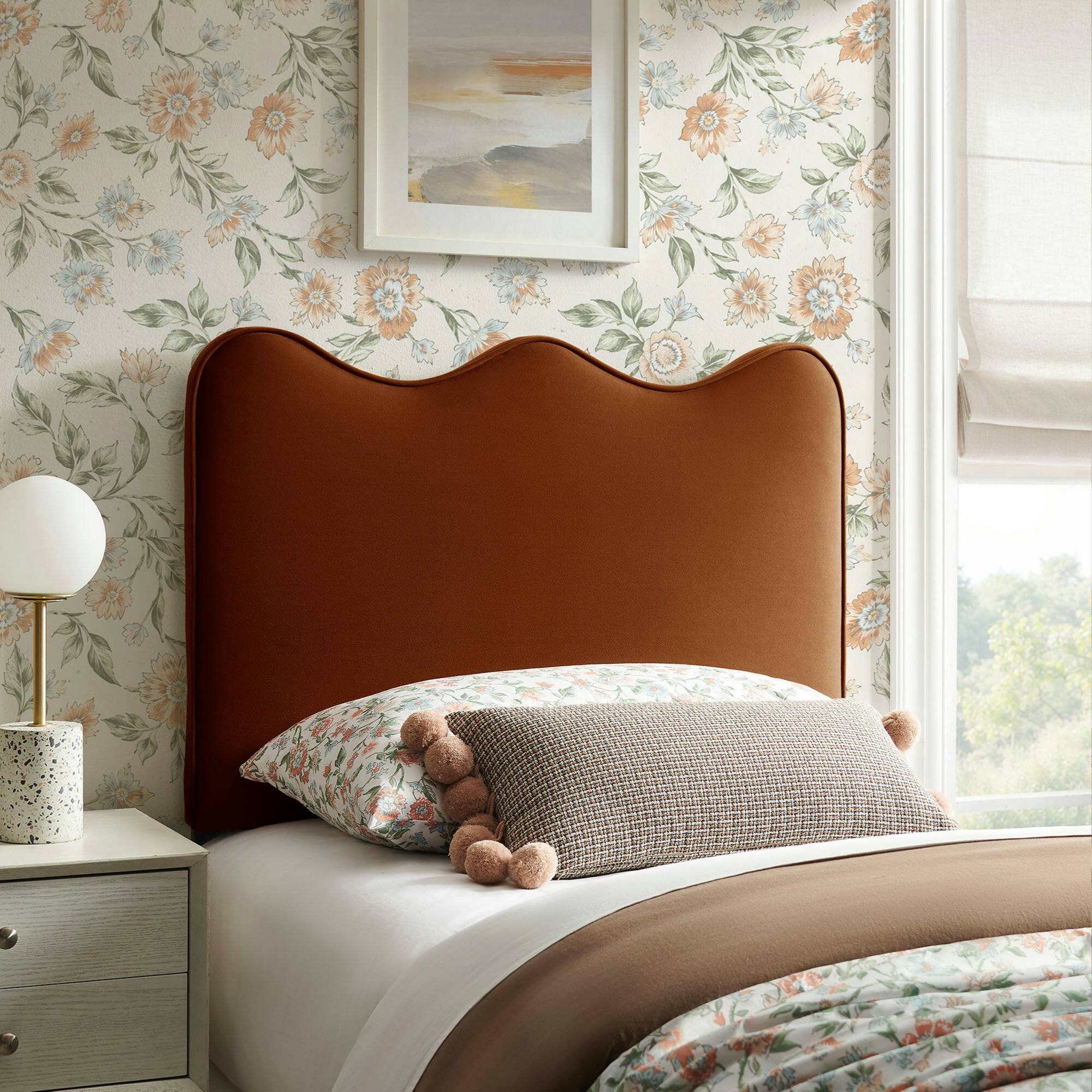 Alt View 6. Modway - Athena Upholstered Headboard by Modway - Rust.