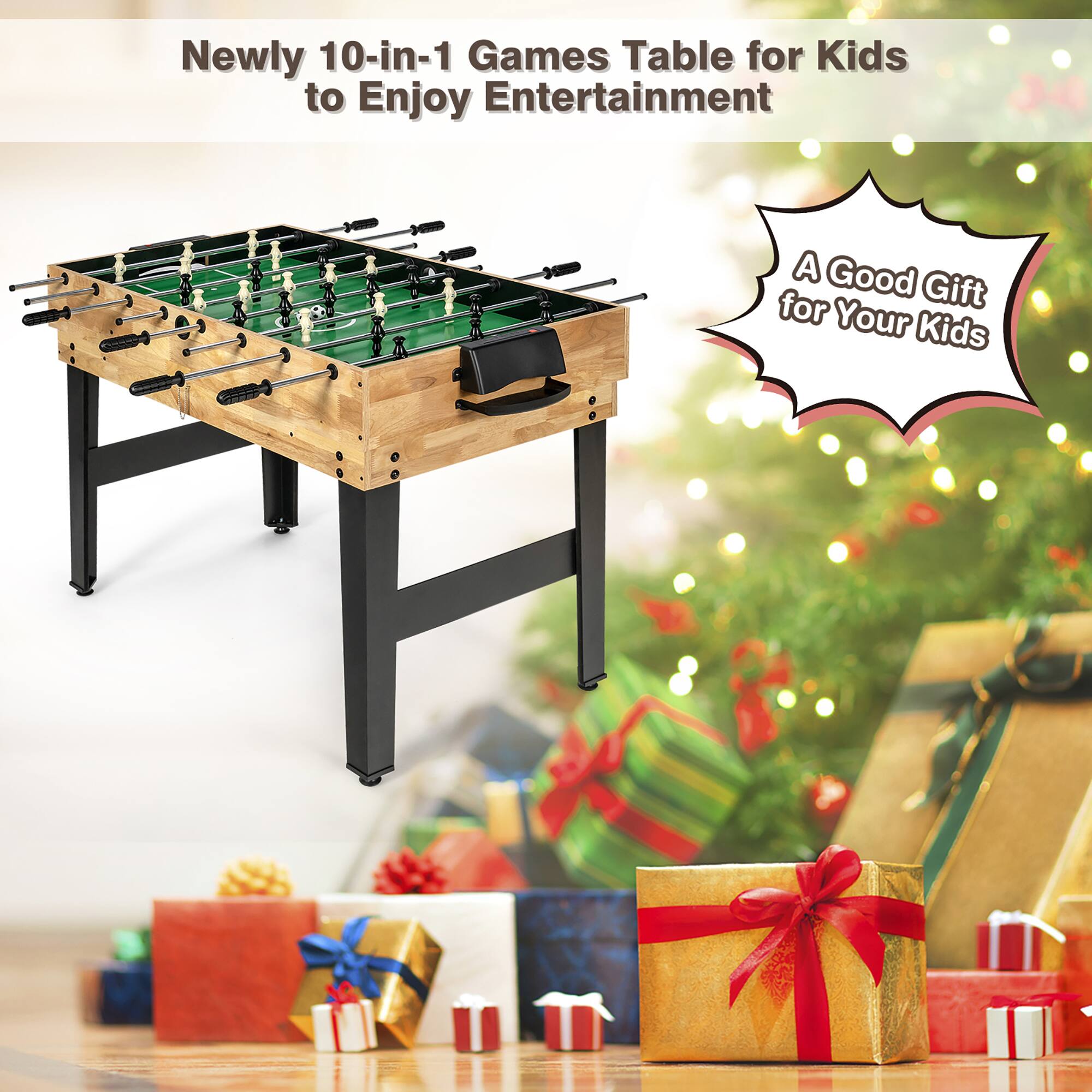 Newly 10-in-1 Games Table for Kids to Enjoy Entertainment - A Good Gift for Your Kids
