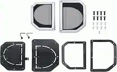 Front. Metra - Lower Dash Speaker Grille Cut-ins for Select 2024-Up Jeep Wrangler and Gladiator Vehicles - Silver.