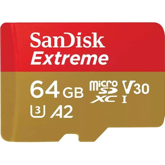 SanDisk - Extreme 64 GB Class 3/UHS-I V30 microSDXC - 170 MB/s Read - 80 MB/s Write