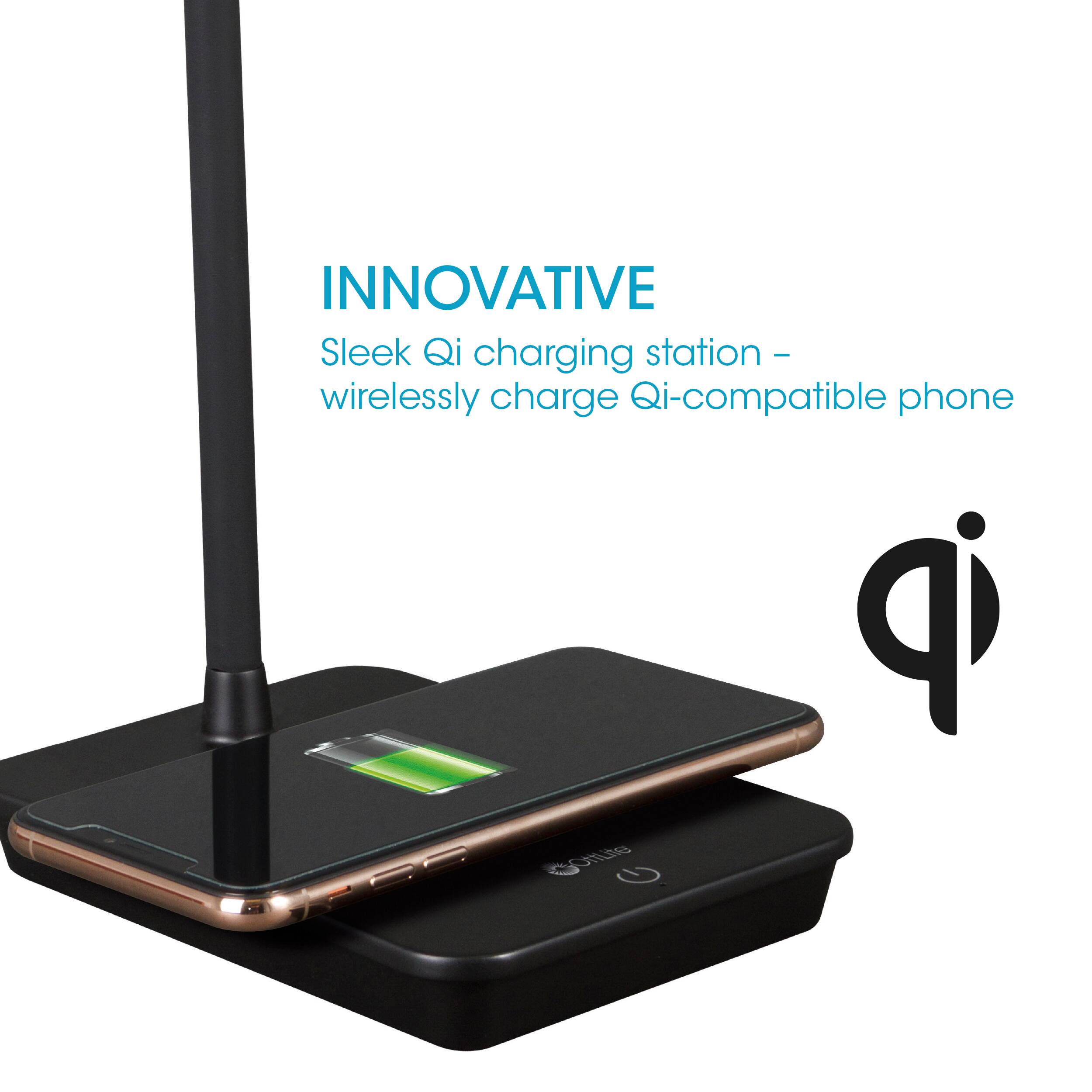 INNOVATIVE Sleek Qi charging station - Wirelessly charge Qi-compatible phone.