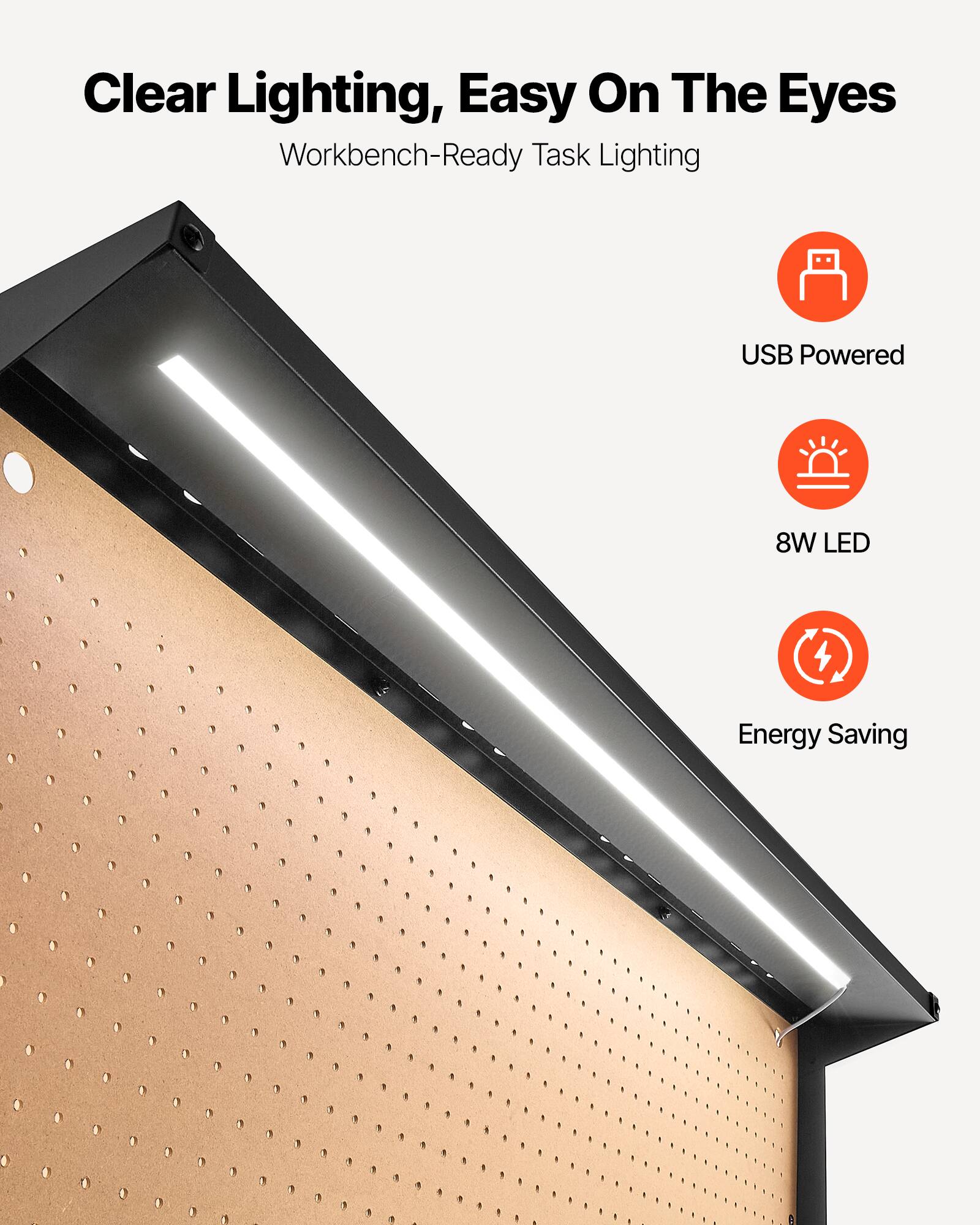 Clear Lighting, Easy On The Eyes  
Workbench-Ready Task Lighting  

- USB Powered  
- 8W LED  
- Energy Saving