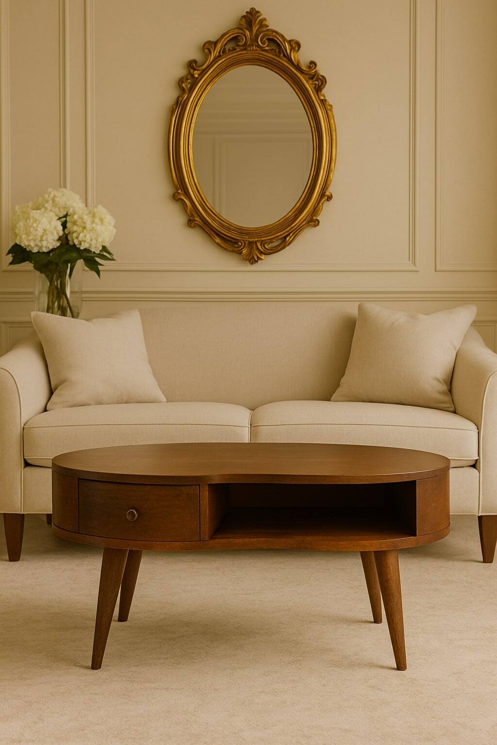 Alt View 7. Artisan Furniture - Artisan Furniture Solid Wood Chestnut Wave Coffee Table, 1 Drawer, 1 Shelf, Brown - Brown.