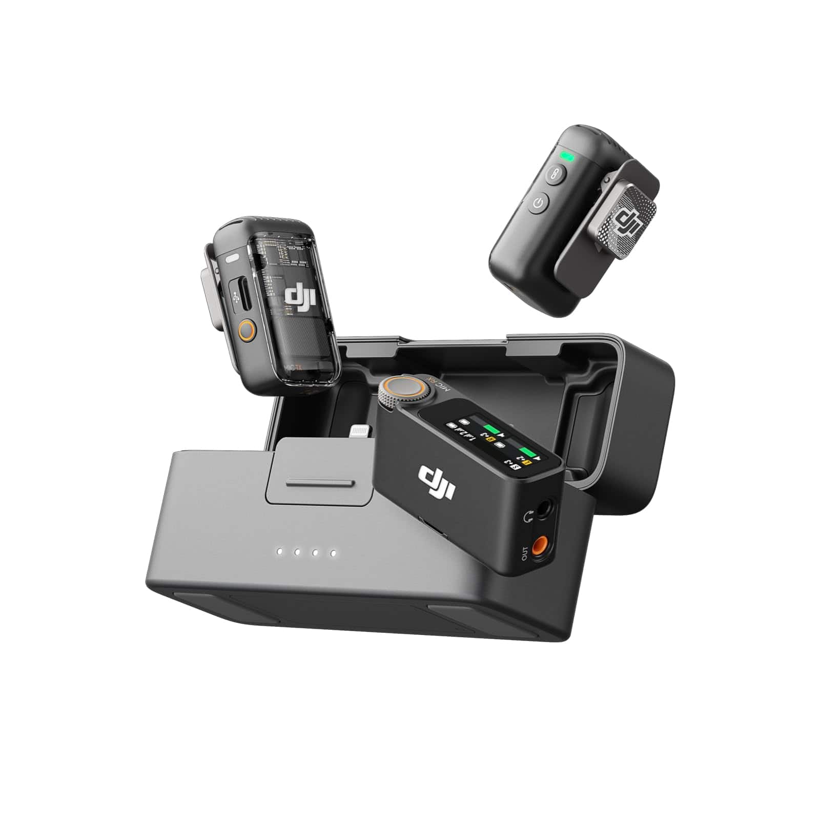 DJI - Mic 2, Wireless Lavalier Microphone, Noise Cancelling, 48kHz 32-bit Float Internal Recording, 820 ft.(250m) Range, 1