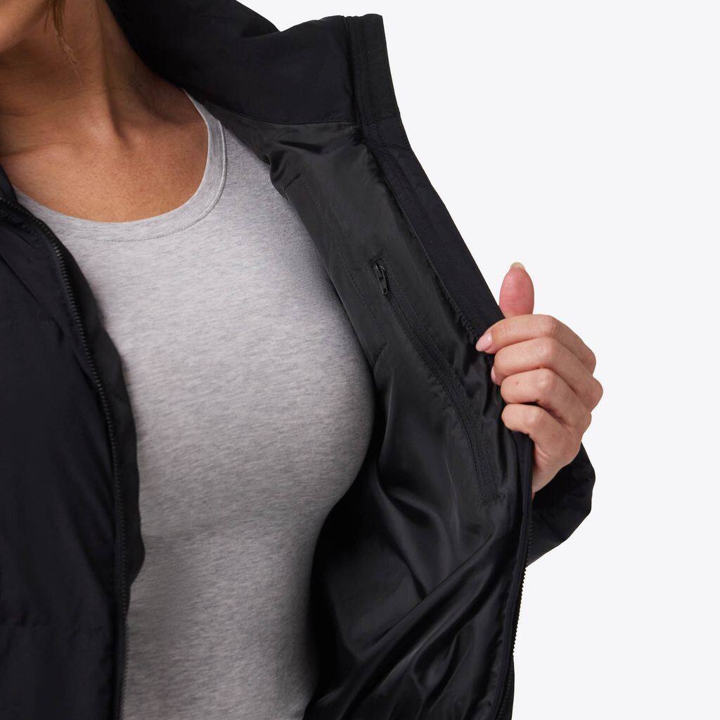 Alt View 3. Mobile Warming - App Controlled Women's Cloud IX Crop Puffer Heated Jacket - Black.