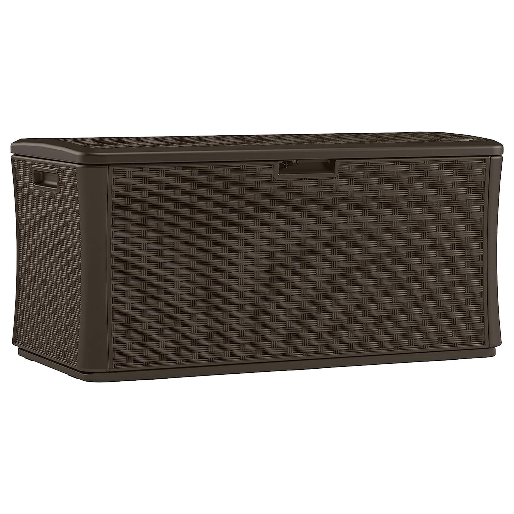 Suncast - 134 Gallon All-Weather UV-Resistant Outdoor Patio Storage Deck Box, Java - Brown