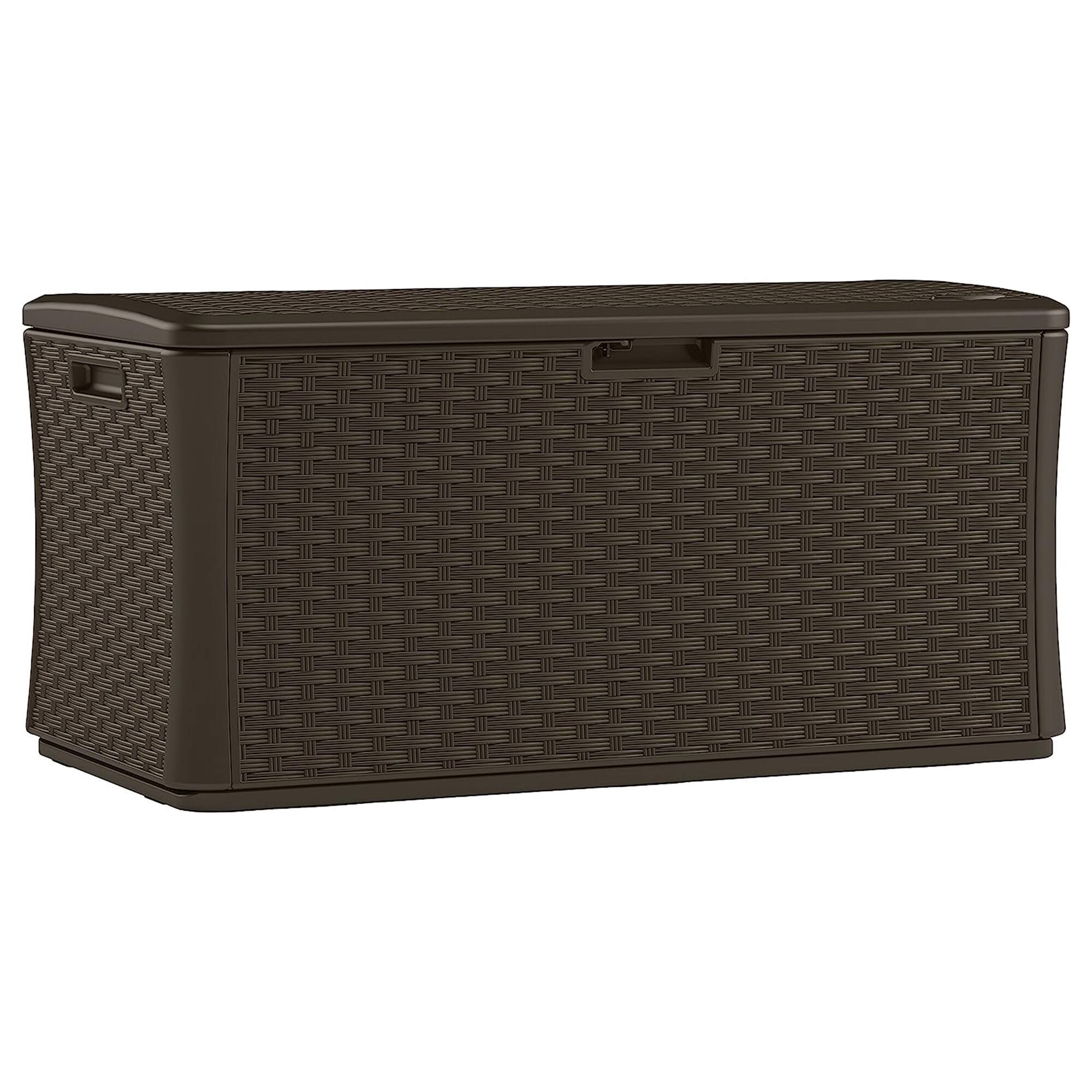 Front. Suncast - Suncast 134 Gallon All-Weather UV-Resistant Outdoor Patio Storage Deck Box, Java - Brown.