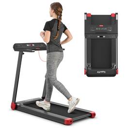 Kadyn - Electric Treadmill, Walking Jogging Machine,Folding Electric Compact Walking Treadmill with APP Control Speaker - Red