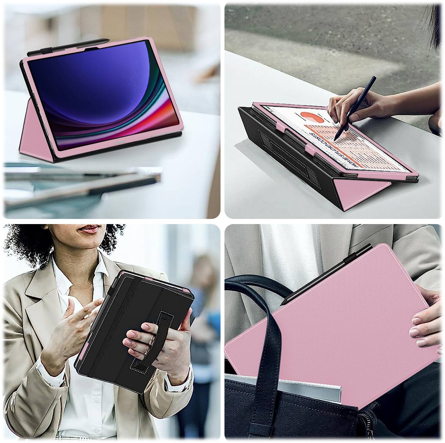 Alt View 16. SaharaCase - Bi-Fold Folio Case for Samsung Galaxy Tab S8, Tab S9 and Tab S9 FE - Blush Pink.