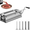Front. VEVOR - Manual Sausage Stuffer, 5 L / 11 LBS Horizontal Sausage Machine, Dual-Speed Meat Stuffer, Made of Food-Grade - Silver.