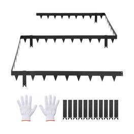VEVOR - Galvanized Steel Landscape Edging, 10-Pack 40 x 4.5 Inch Metal Edging for Landscaping with 11 Mounting Clips - Black