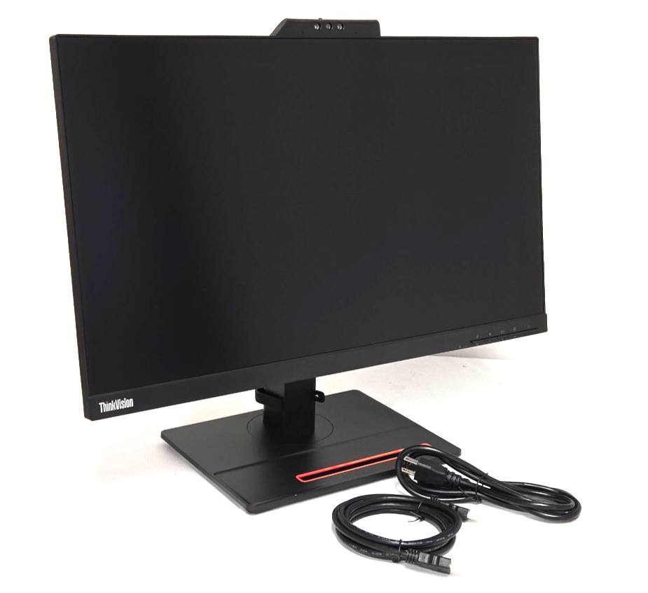 Left. Lenovo - ThinkVision T24v-10 24" FHD IPS Business Monitor | 1920x1080 Webcam Built-in | HDMI DisplayPort USB Hub | Office Display - Black.