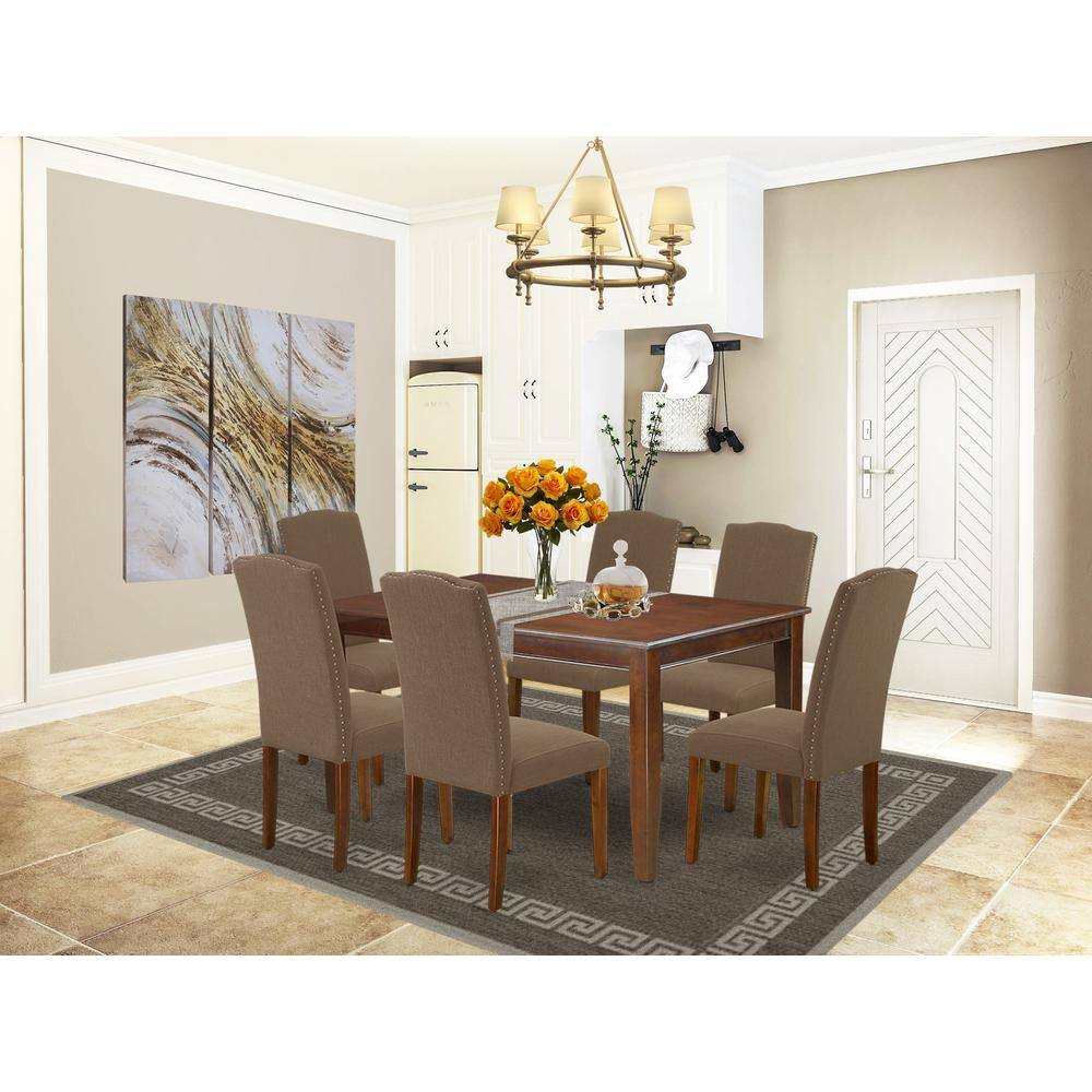 Left. East West Furniture - Dining Room Set Mahogany - Brown.