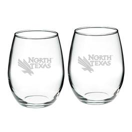 Jardine - North Texas Mean Green 21oz. 2-Piece Stemless Wine Glass Set - Multicolor