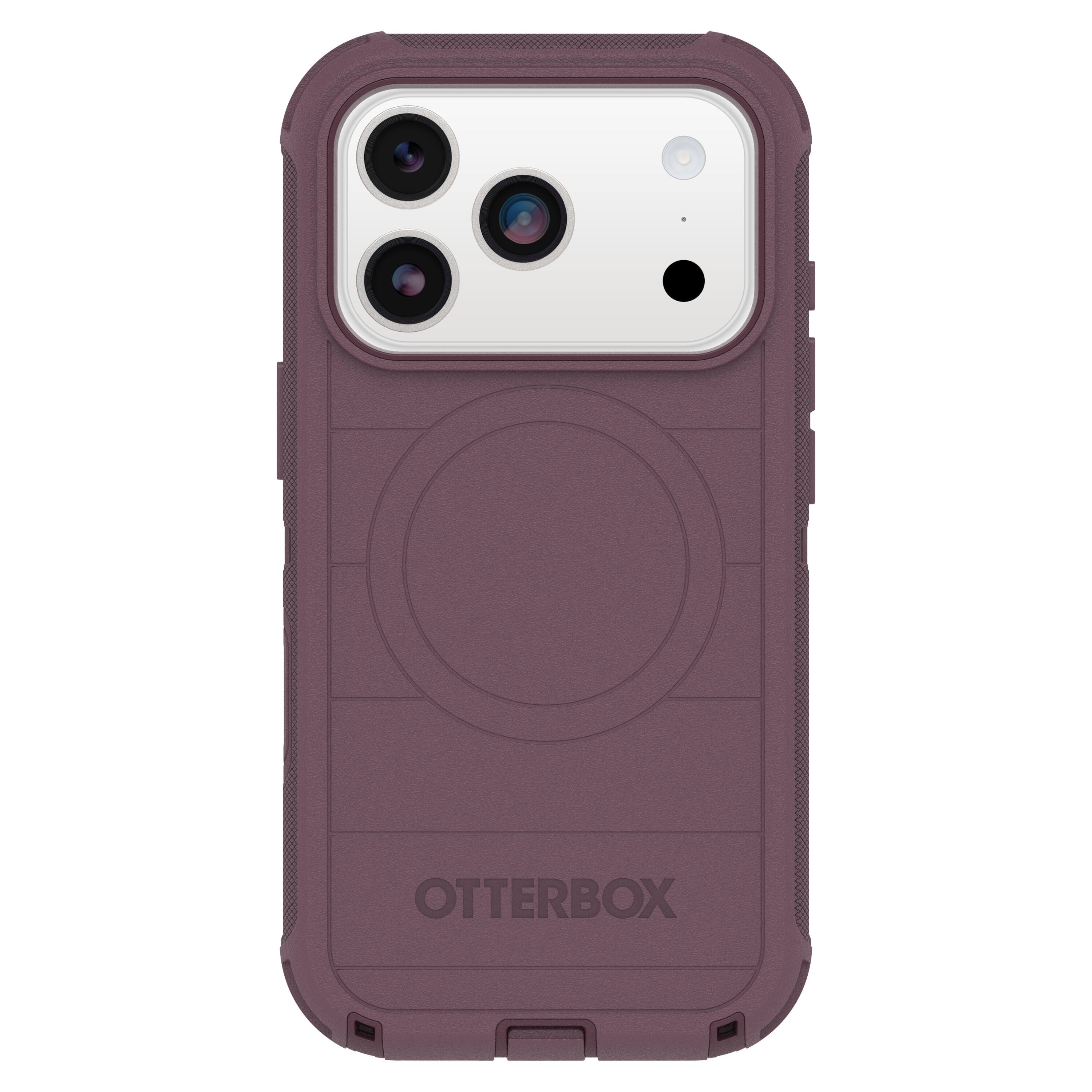 Angle. OtterBox - Defender Series Pro Hard Shell for Apple iPhone 17 Pro - Purple.